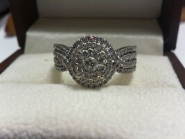 Diamond Ring - WG -  Sz 8.5 - 14K - PPSKN