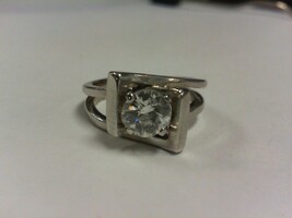 White Gold 1Ct. Diamond  Ring - Sz 6.5 - 14K - PPSKN