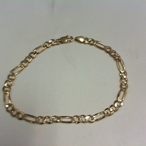 Figaro Bracelet - YG -  7.5" - 14K - PPSKN