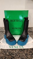 Bottega Veneta Women's Tire Mid Calf Boot Blue Sole Size 39 ~ US 9 SPBJKI 344866