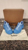 Burberry Arthur Light Blue Monogram Trainers Size 43 / US Size 10 SPBJKI 344870