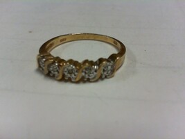 Diamond Chip Ring - YG - Sz 6.5 - 10KP (KP = Karat Plumb) - PPSKN