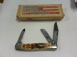 Case xx Pocket Knife 6318  CV  3 Blade Amber Bone Handle - PPSKN