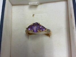Amethyst & Diamond Ring - YG - Sz 6.5 - 10K - PPSKN