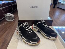 Balenciaga Triple S Black White Red US Size 12                LS(347313)