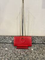 Salvatore Ferrigamo Gancini Chain Wallet/ Crossbody Red  SPB-TS 347332