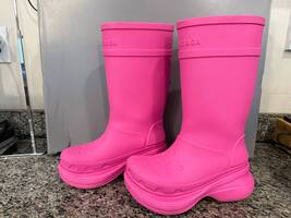 Balenciaga Pink Croc Boots Size 39 US Size 9  SPB-TS 347338