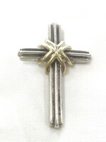 Tiffany & Co Silver Cross w  18k -  1 1.2" x 1" - PPSKN