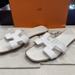 Hermes White Oran Slides Women's 40 EU 10 US            LS(347669)