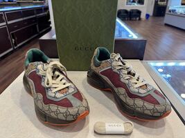 Gucci Rhyton Brick Red Sneaker WOMEN 40.5 EU (10.5 US)           LS(347676)