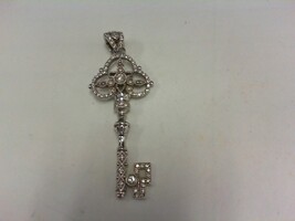 Diamond Key Pendant -  WG - 2" x 1" - 14K - PPSKN