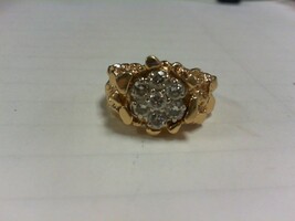Gold Nugget Diamond Ring - YG - Sz 11.5 - 14K - PPSKN