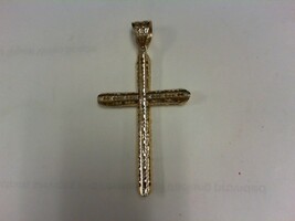 Cross with Design -Yellow Gold - 2.5" x 1.5" 10K