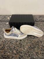 Size 39 MCM Terrain Jacquard Monogram Low Top Sneakers Blue SPB-JB 348729