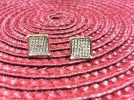 Pave Diamond Studs - Yellow & White Gold - Screw Back - 10K - PPSKN
