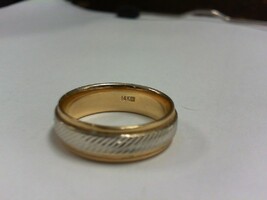 Yellow & White Gold Band -  Sz 9.5 - 14K - PPSKN