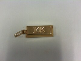 Mini Gold Bar Pendant Marked 14K on Top - 14K - PPSKN