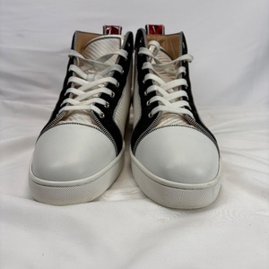 Louboutin Fun Louis Flat Hightop White US MENS 13 SPB JA-349264