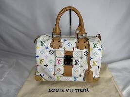 Louis Vuitton  Monogram Multicolor Speedy 30 White    LS(349580)