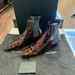 Saint Laurent YSL Dylan Tortoise Patent Leather Chelsea Boots Sz 44 TS 350081