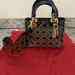 Christian Dior Supple Lady Dior Bag Cannage Studded Patent Medium SPB-TS 350287