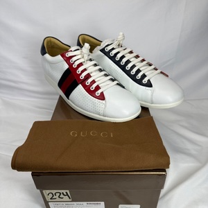 Gucci Leather Web Sneakers Size 12.5G SPB-MS 351084 