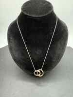 Tiffany & Co 1837 18K Gold & Sterling Silver Interlocking Circles Necklace TS437