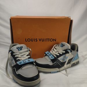 Louis Vuitton 1AC510 Blue/Grey/Black Trainer Sneakers LV Size 9 - US Size 10 SPB