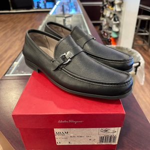 Salvatore Ferragamo Nero Pebble Loafers Size 13E SPB-MS ID: 351850