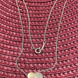 TIFFANY & CO. Paloma Picasso Heart Diamond Necklace Silver 925 Signed Authentic