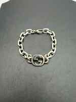 GUCCI Sterling Silver 925 Interlocking Double “G” 8” Bracelet SPB-TS 352047