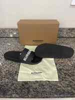 Men's Size 13 Burberry Logo Slides Black SPB-JB 352414
