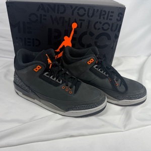 Nike Air Jordan Retro 3 Shoes Fear Pack Grey Orange Size 9 CT8532-080 Men's NEW