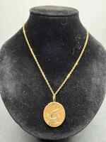 Van Cleef & Arpels Necklace Zodiac Medal Aquarius Pendant 18K SPB-TS 354205