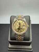 Rolex Datejust 36mm 16233 Two?Tone 18k Gold Diamond Bezel Roman Dial TS 354349