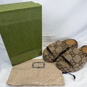 Gucci Angelina Maxi GG Platform Sandals US 10 SPB-MS 359478