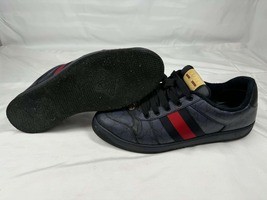 Men\'s Size 12.5 Gucci Screener GG Web Blue SPB-JB 366631 Gucci Screener Sneaker Blue Denim for sale | eBay main image 3